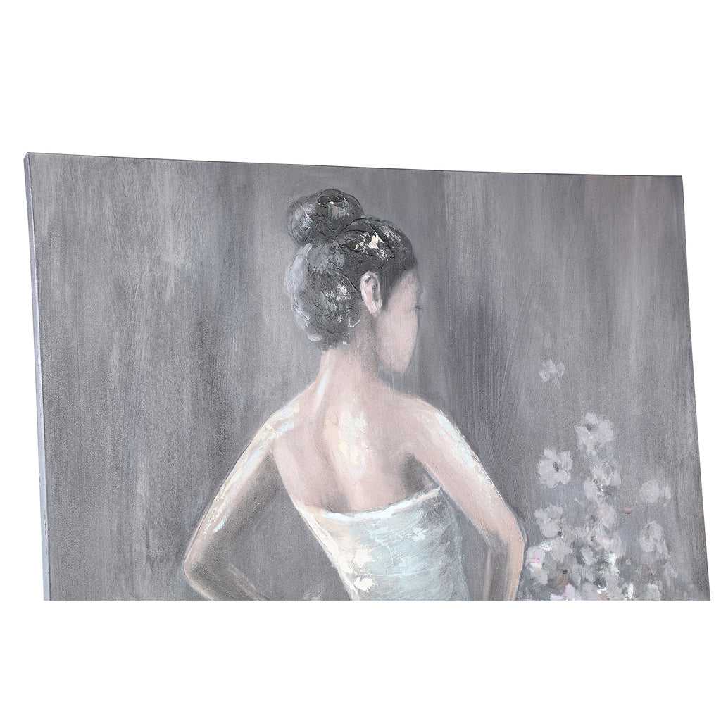 Daiven Grey canvas wall panel flower dress