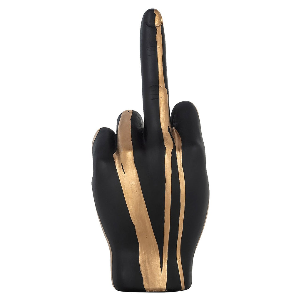 Deco object hand digitus (Black/gold)