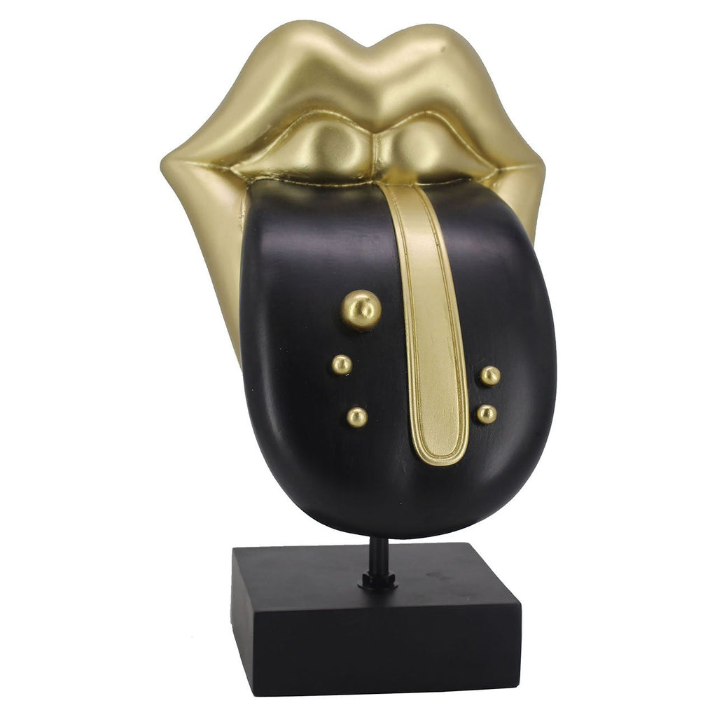 Deco object Tongue (Black/gold)