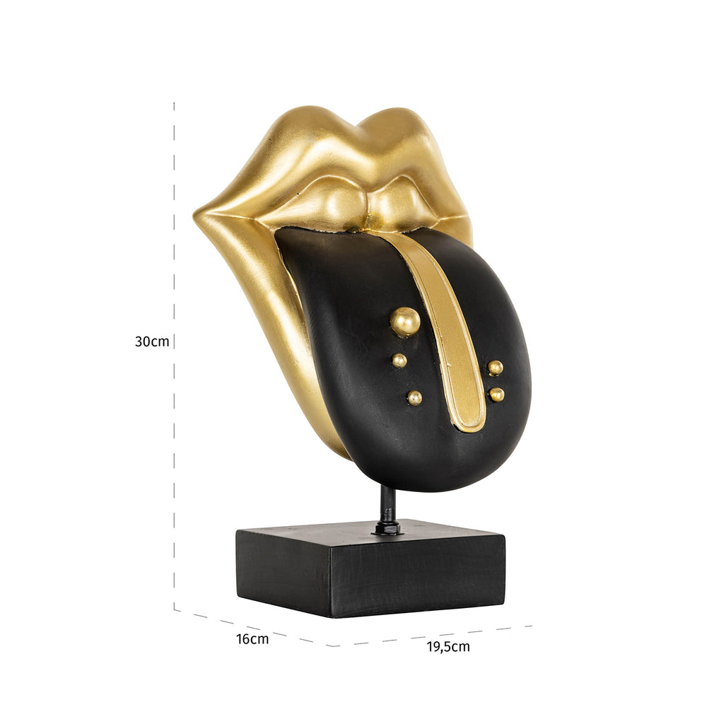 Deco object Tongue (Black/gold)