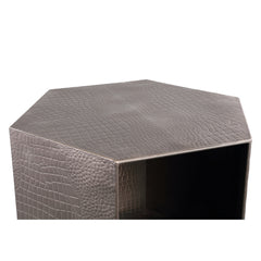 Dilay Black iron hexagon sidetable with shelve SV2