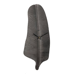 Dinter Black metal wall clock in vertical leaf