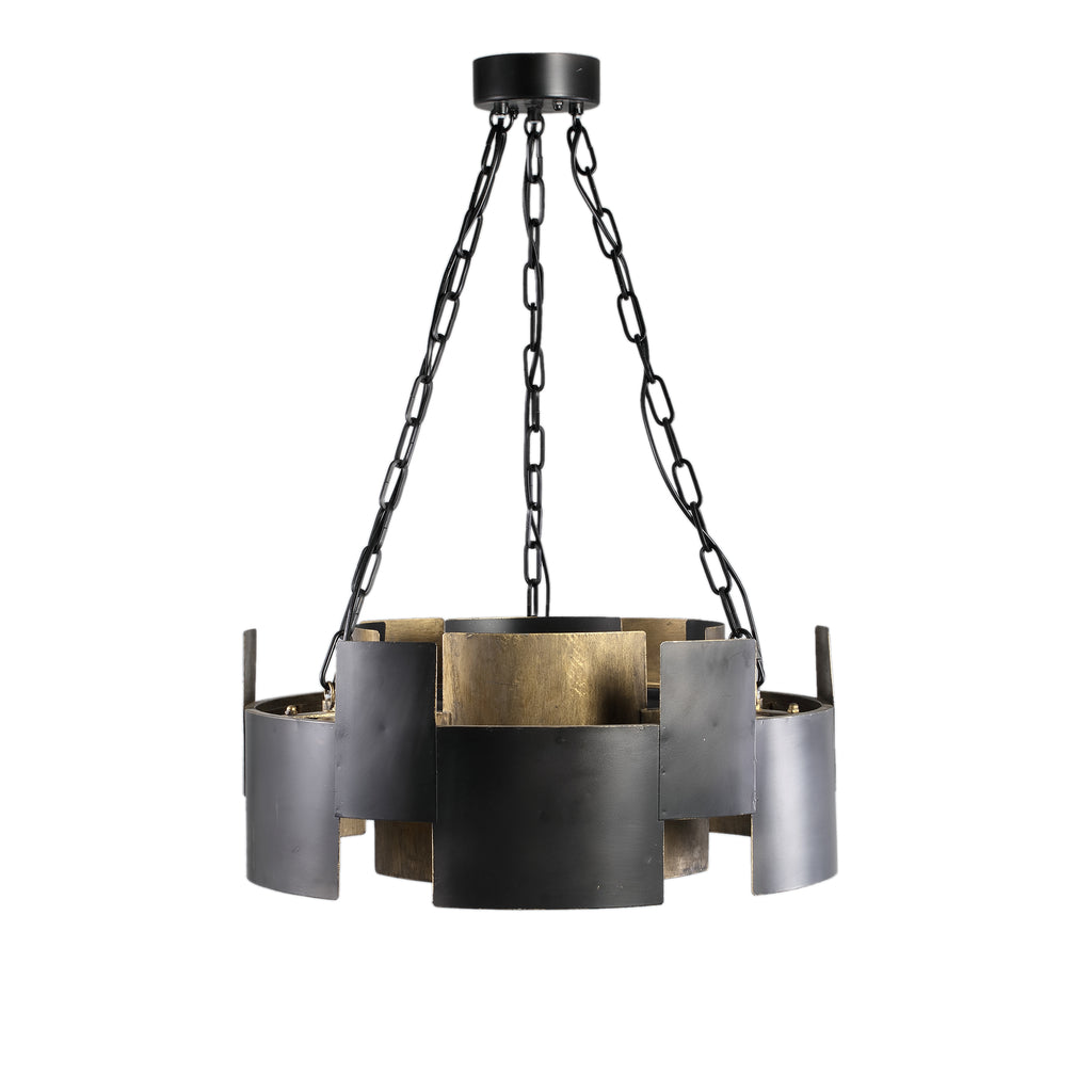 Docia Black iron hanging lamp gold inside