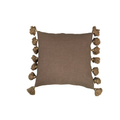 Dolly Grey cushion with tassels square