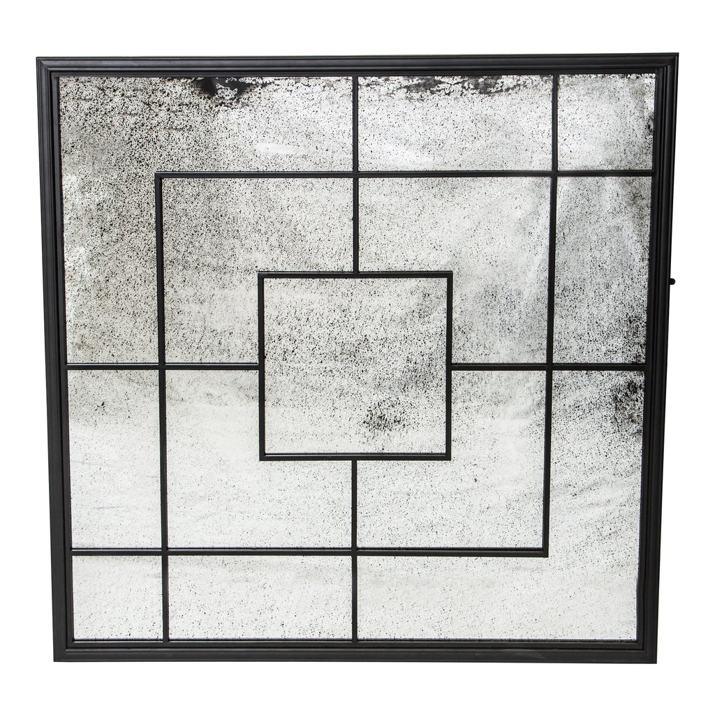 Don Black metal mirror antique glass square