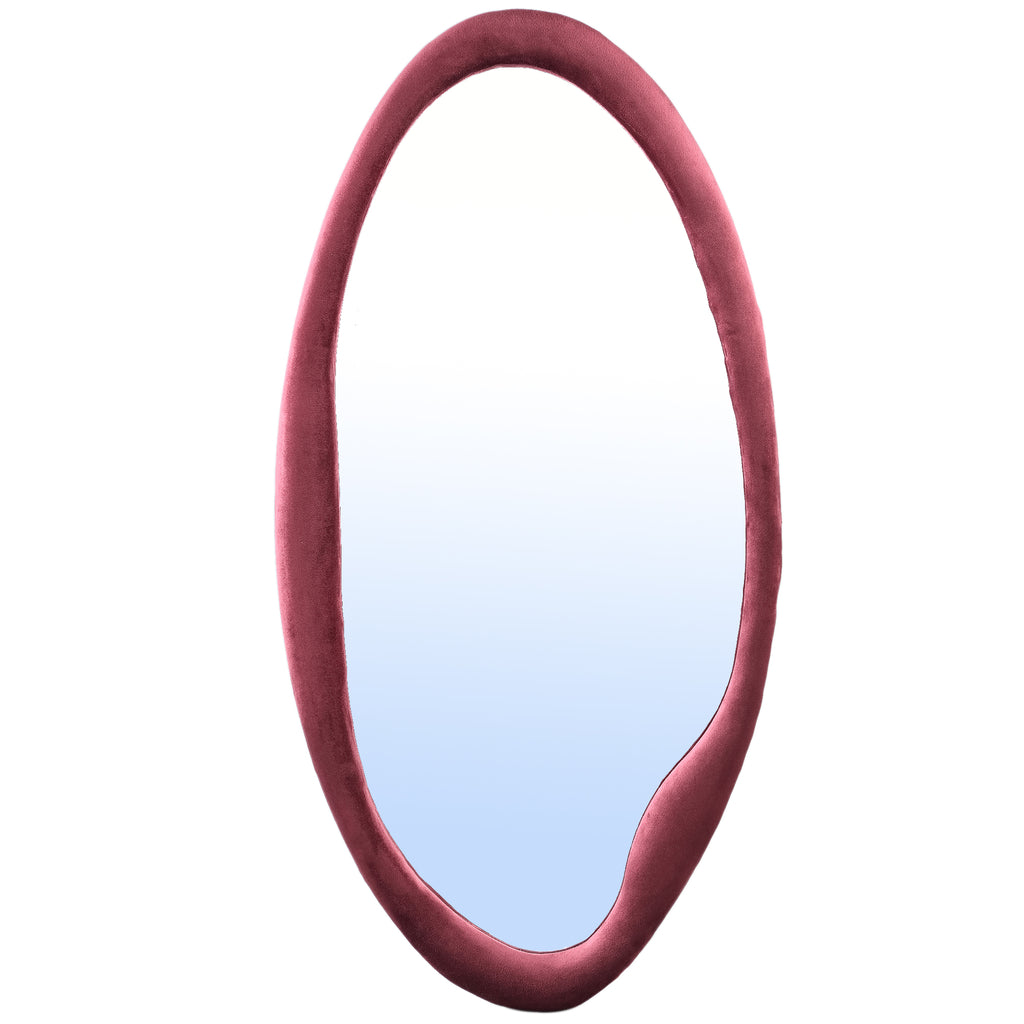 Don Burghundy velvet mirror organic oval L