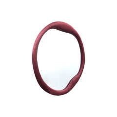 Don Burghundy velvet mirror organic round