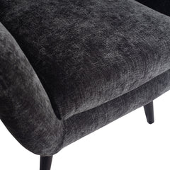 Donny Anthracite fauteuil black wooden legs