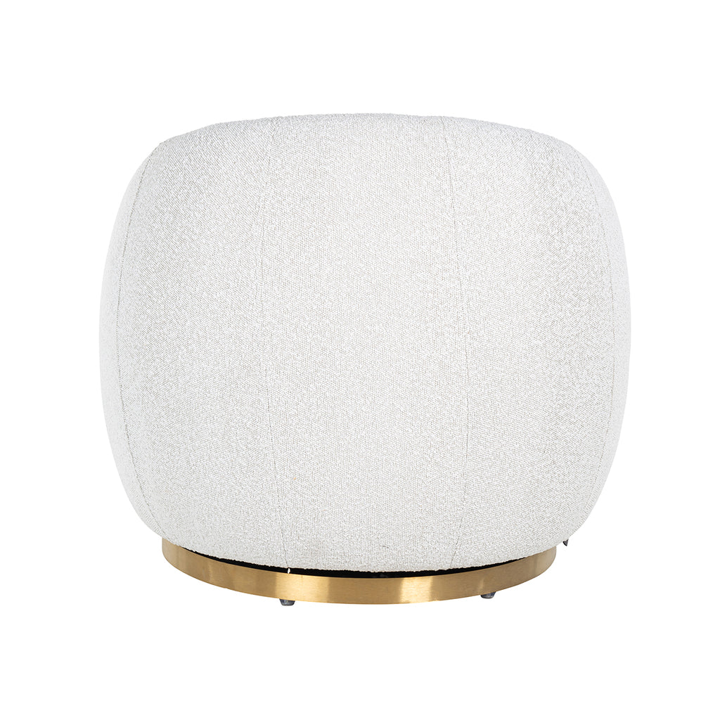 Draaifauteuil Jago white bouclé / brushed gold (Copenhagen 900 Bouclé White)