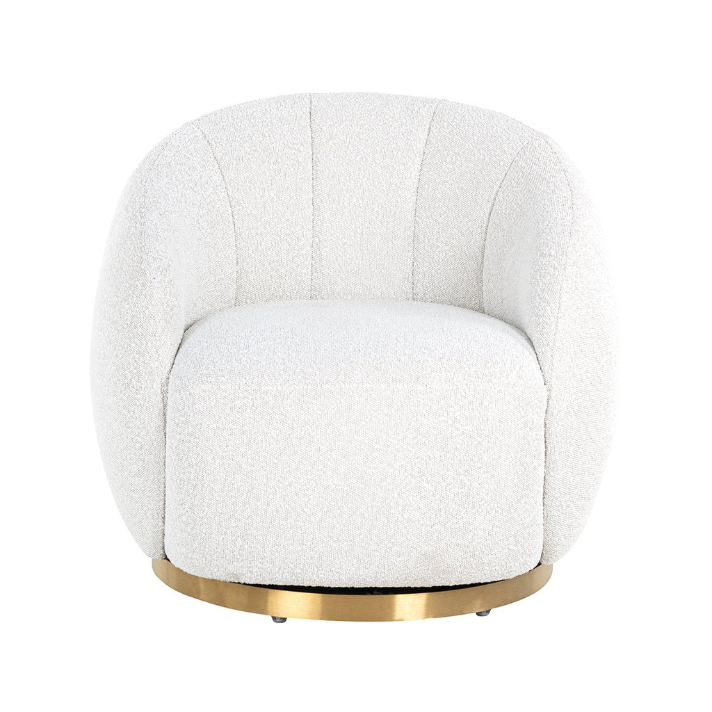 Draaifauteuil Jago white bouclé / brushed gold (Copenhagen 900 Bouclé White)