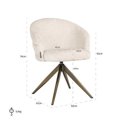 Draaifauteuil Zendaya beige chenille (Niagara 902 beige)