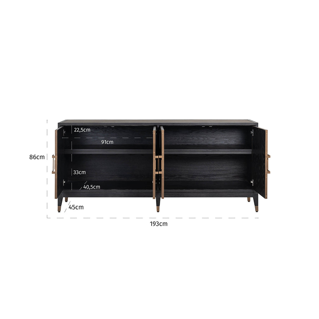 Dressoir Bloomville 4-deuren (Gold)