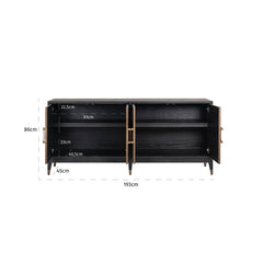 Dressoir Bloomville 4-deuren (Gold)