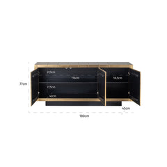 Dressoir Collada 3-deuren (Brushed Gold)