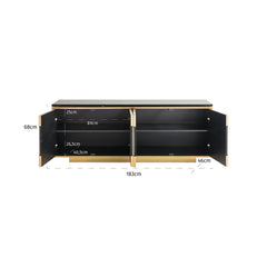 Dressoir Finsbury 4-deurs (Black/gold)