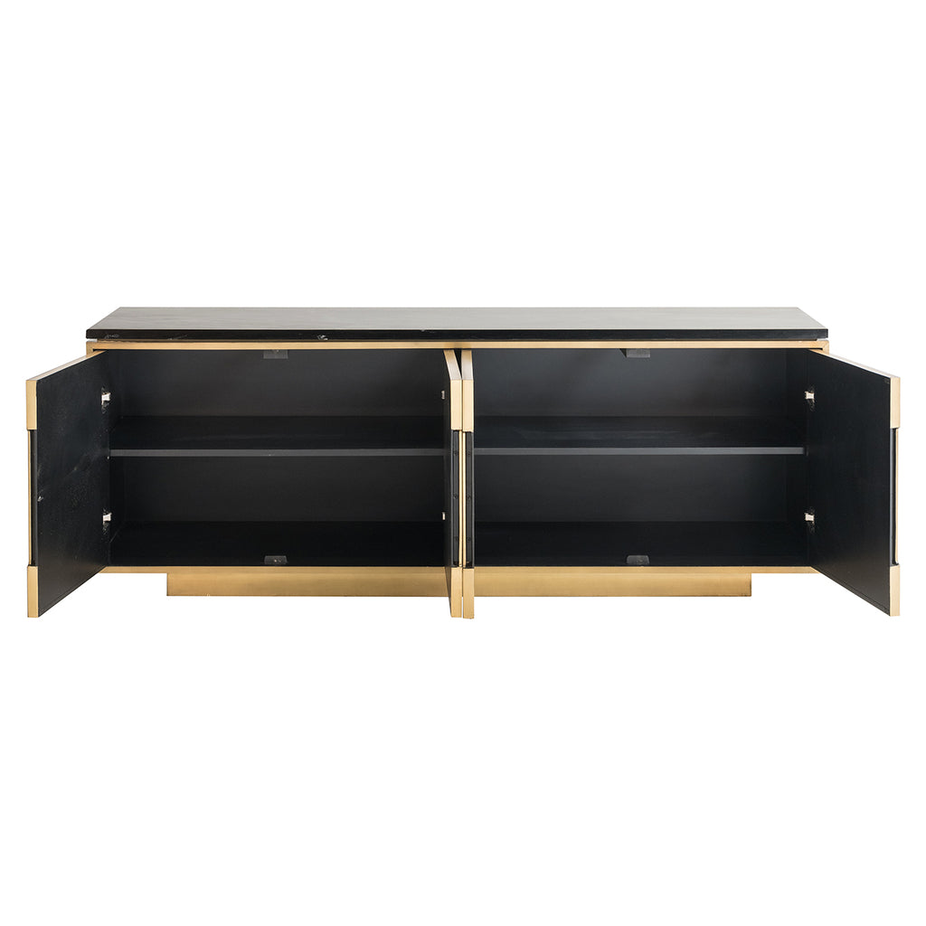 Dressoir Finsbury 4-deurs (Black/gold)