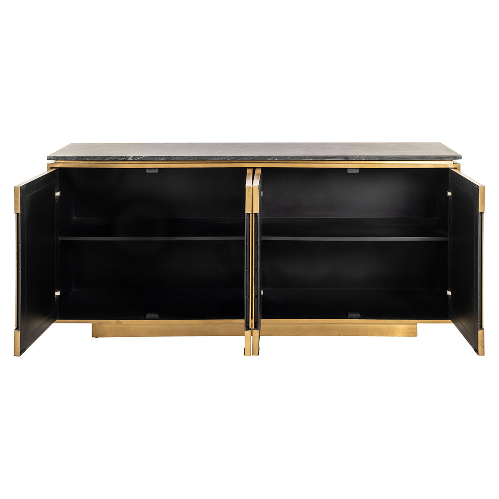 Dressoir Finsbury 4-deurs (Black/gold)