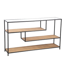 Dunja Natural iron sidetable with bamboo shelves