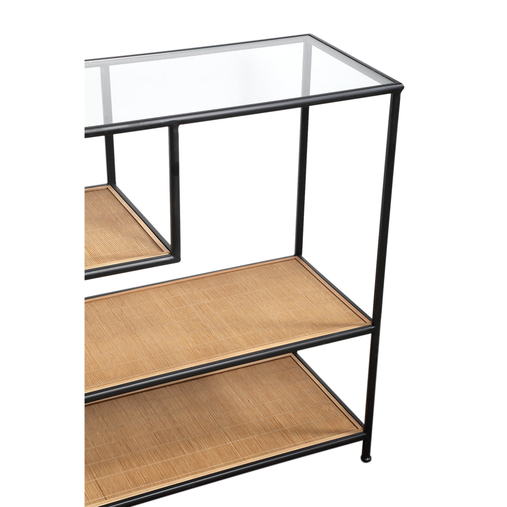 Dunja Natural iron sidetable with bamboo shelves