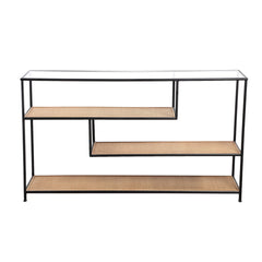 Dunja Natural iron sidetable with bamboo shelves