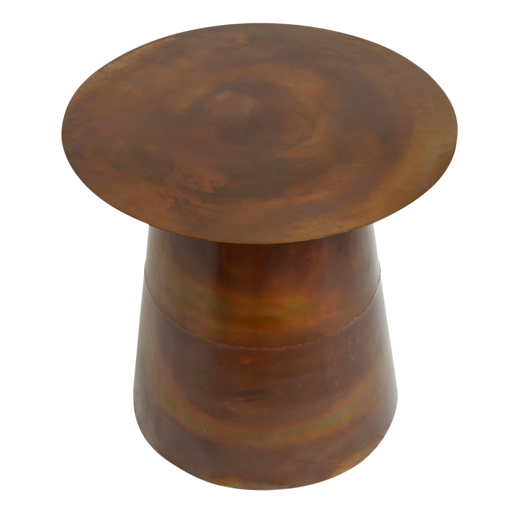 Edson Copper iron side table round cone foot SV2