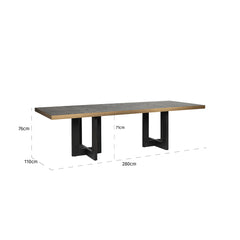 Eettafel Cambon 280 (Dark coffee)