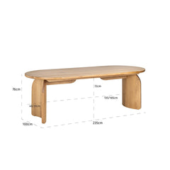 Eettafel Fairmont natural 235 (Natural)