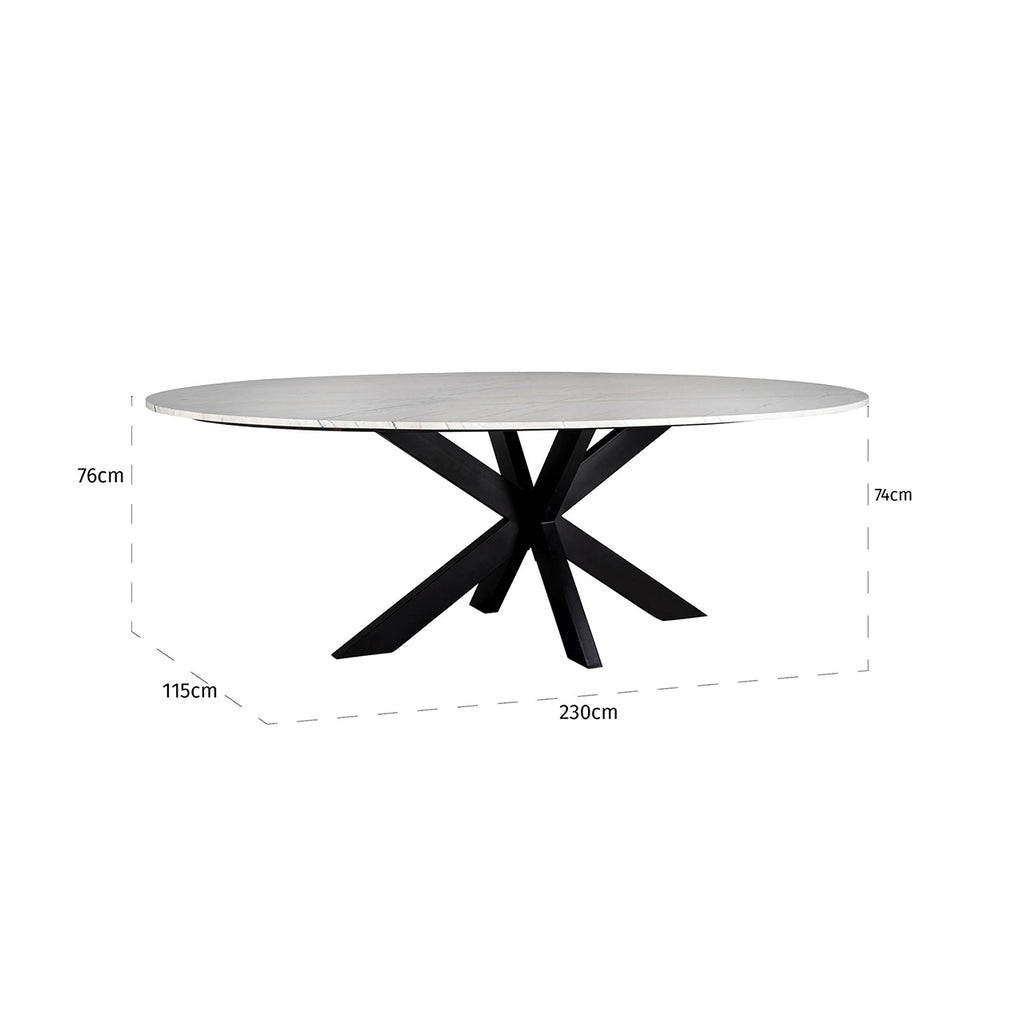 Eettafel Lexington ovaal 230  (White)