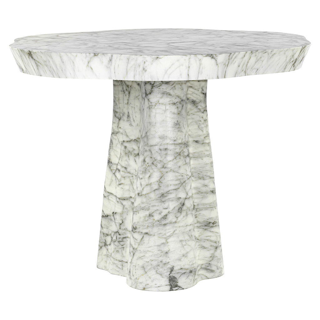 Eettafel Rockyard 100Ø faux wit marmer (White)