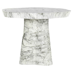 Eettafel Rockyard 140Ø faux wit marmer (White)