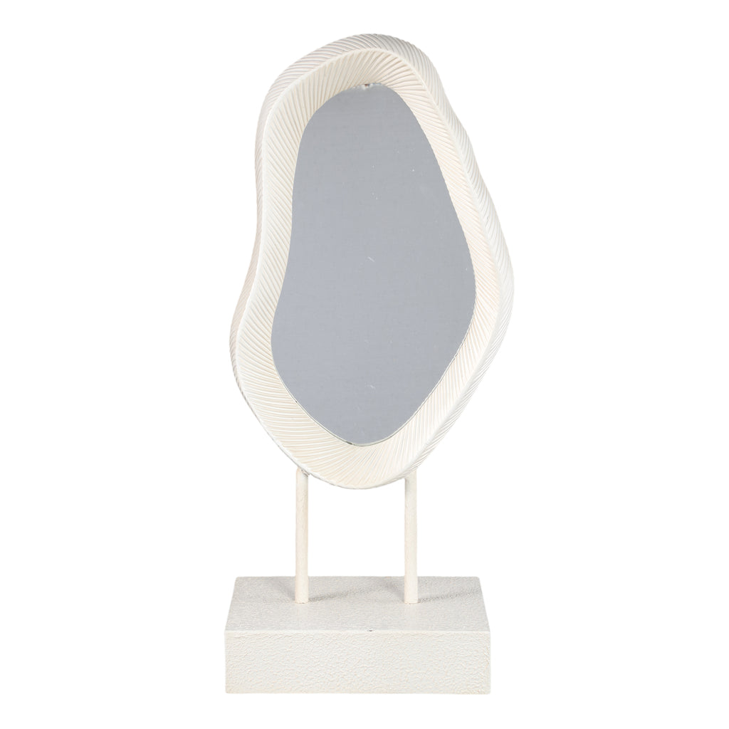 Eilish White poly organic mirror on mdf base high