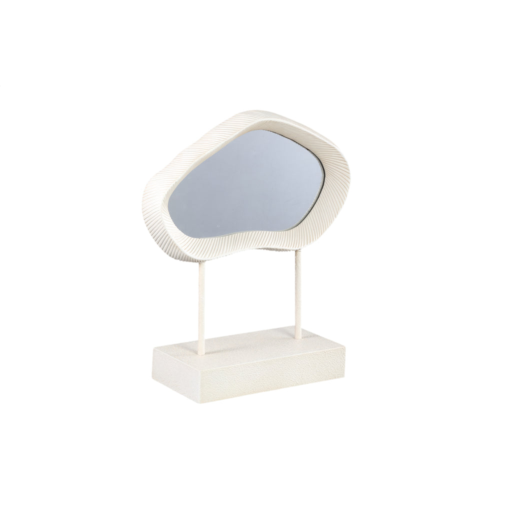 Eilish White poly organic mirror on mdf base low