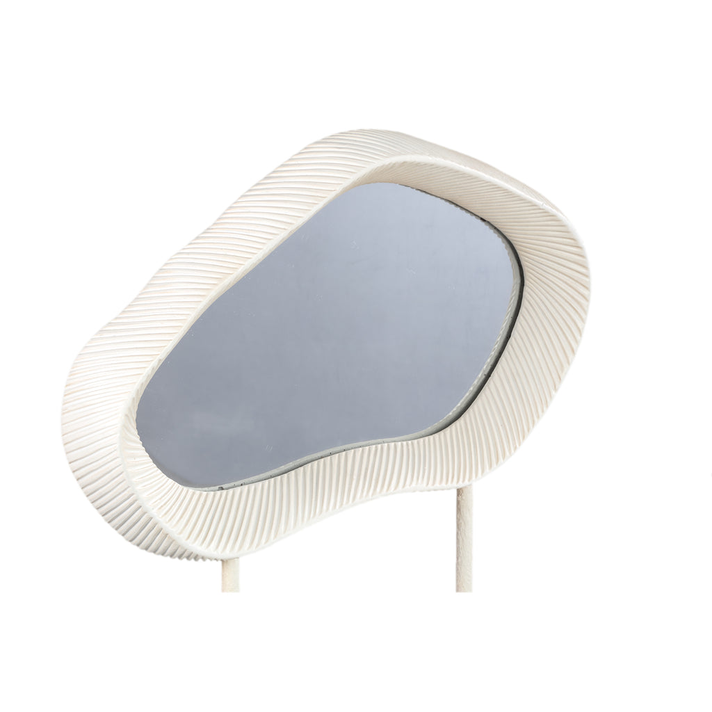 Eilish White poly organic mirror on mdf base low