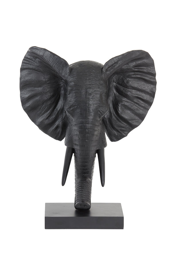 Ornament Elephant - Zwart - 38.5x19.5x49cm