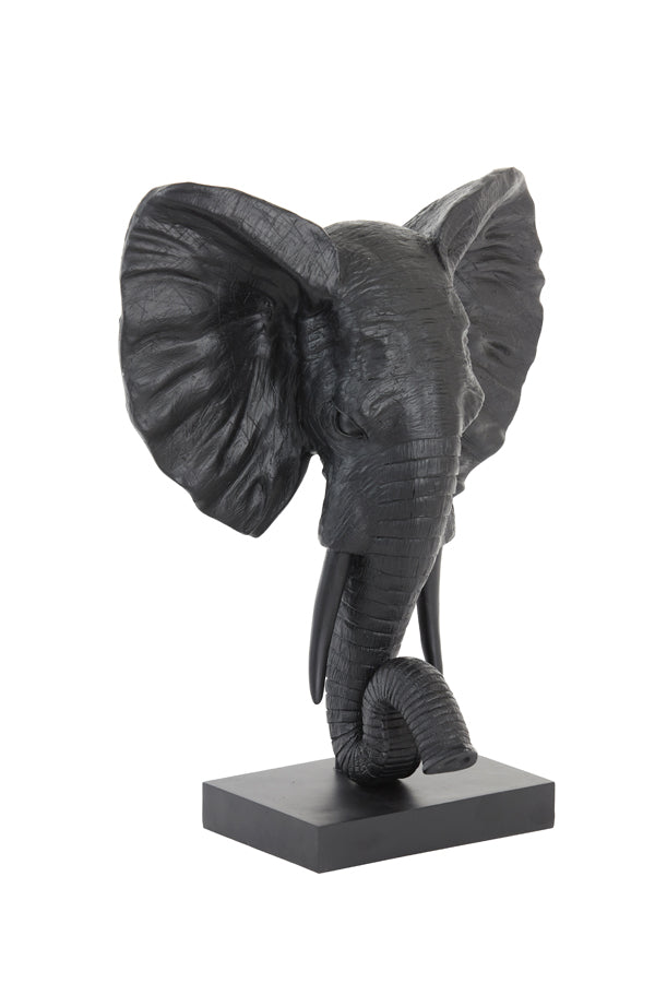 Ornament Elephant - Zwart - 38.5x19.5x49cm