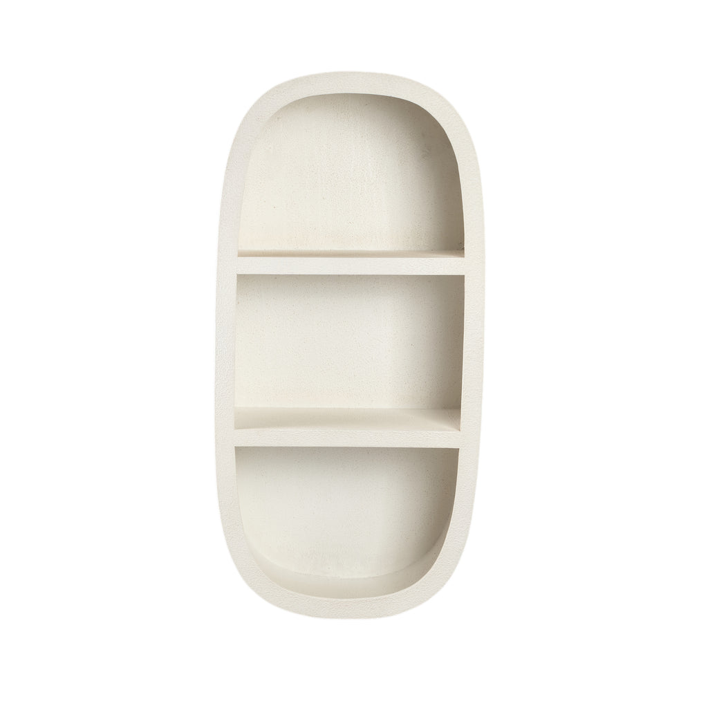 Emmelie White MDF rough oval wall rack high