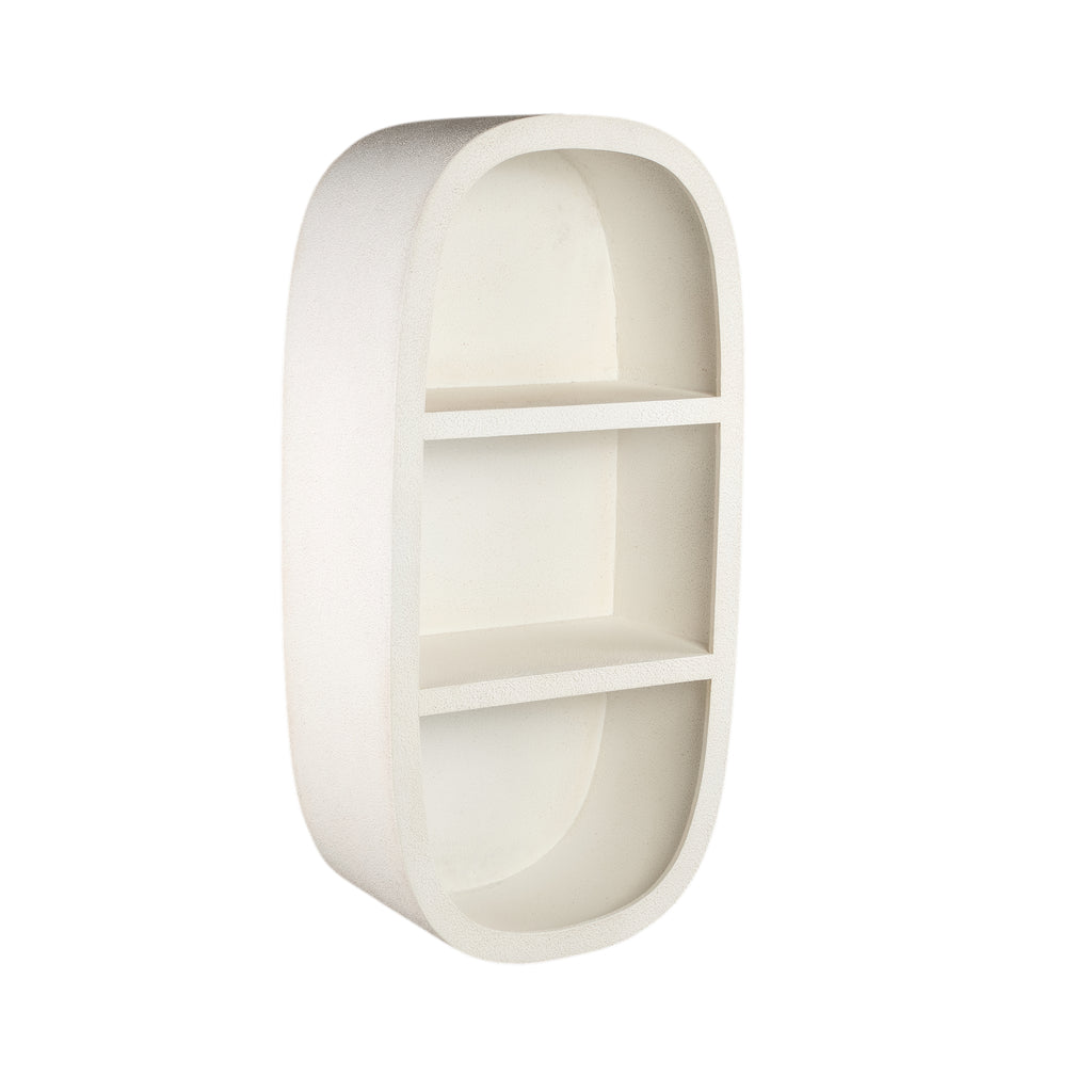 Emmelie White MDF rough oval wall rack high