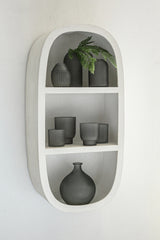 Emmelie White MDF rough oval wall rack high