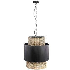 Erdila Black bamboo hanglamp double layer round