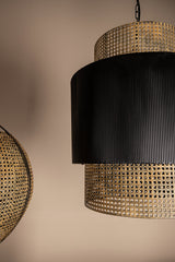 Erdila Black bamboo hanglamp double layer round