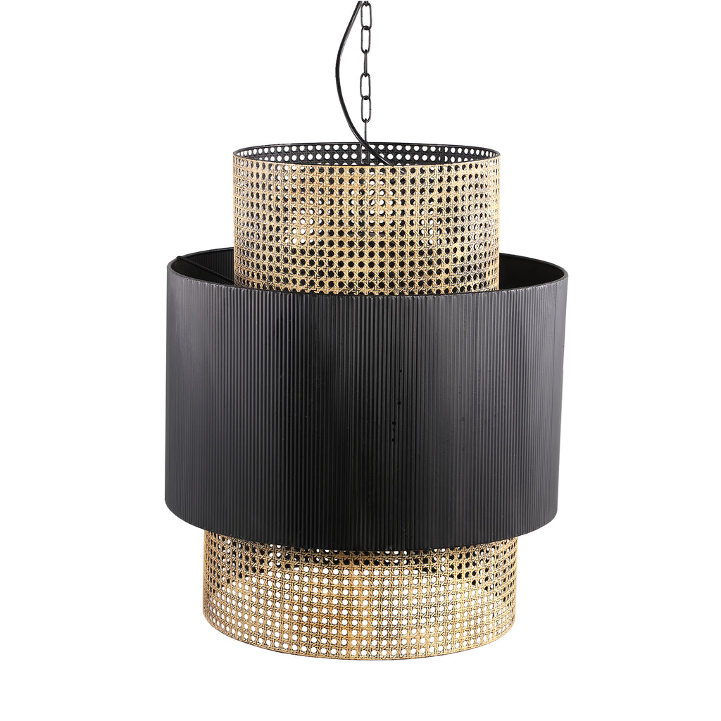 Erdila Black bamboo hanglamp double layer round