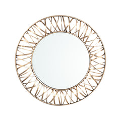 Eresa Gold iron mirror wide spray border round L