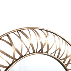 Eresa Gold iron mirror wide spray border round L