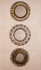 Eresa Gold iron mirror wide spray border round S