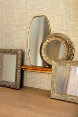 Ertas Gold iron mirror with pattern rectangle