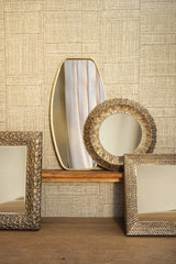 Ertas Gold iron mirror with pattern rectangle