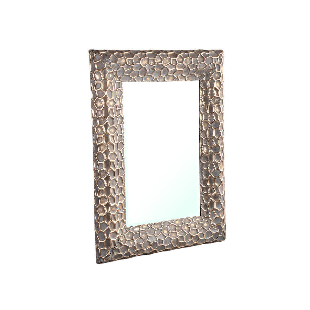 Ertas Gold iron mirror with pattern rectangle