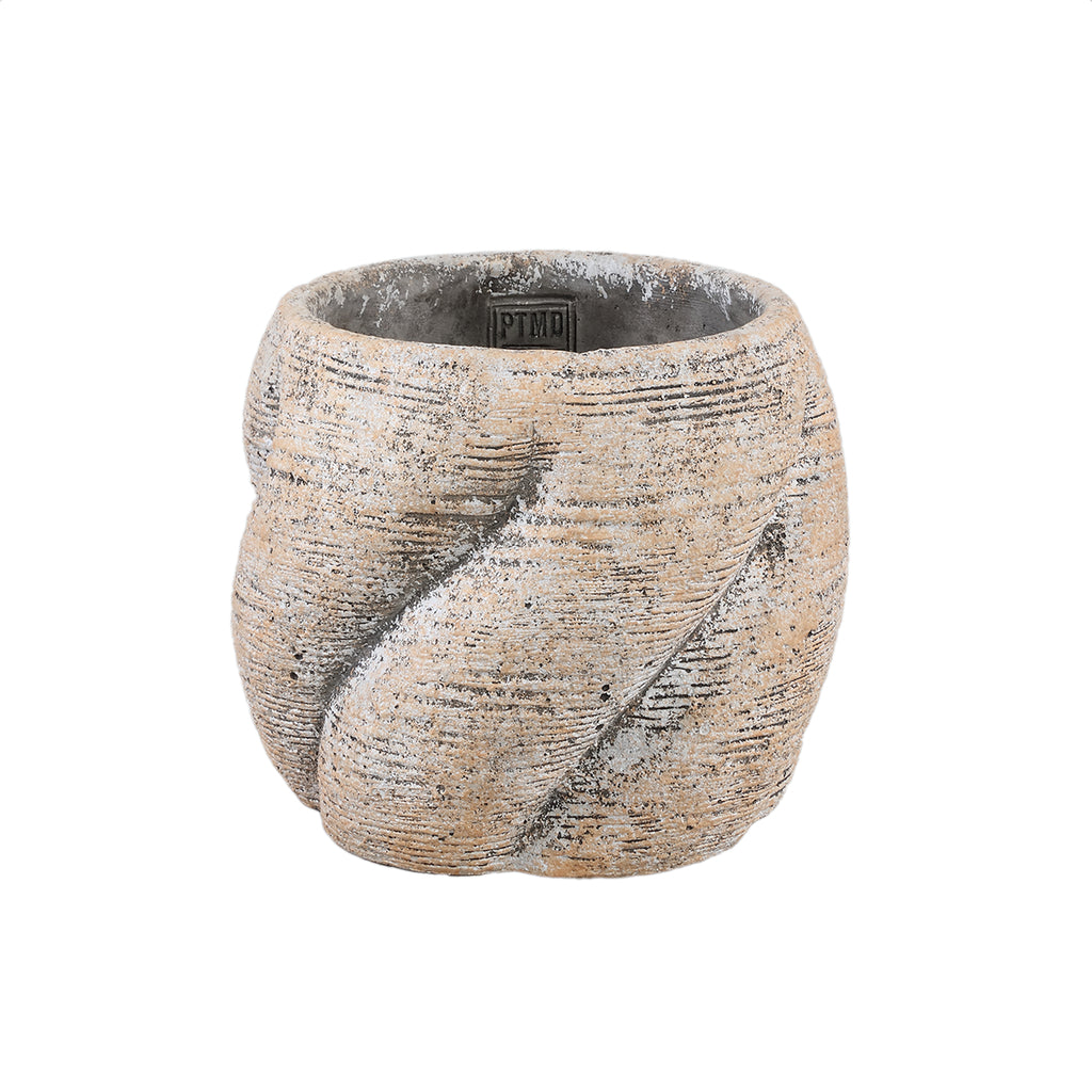 Evanthia Taupe cement pot swirl low XL