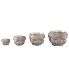 Fareeda Brown ceramic pot circles shape S