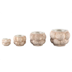 Fareeda Cream ceramic pot circles shape S